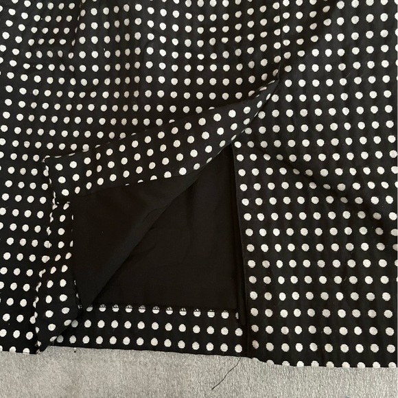 [US10] Anne Klein Dress Women’s Peplum Pencil Square Neck Black Polka Dots Retro - Picture 5 of 9